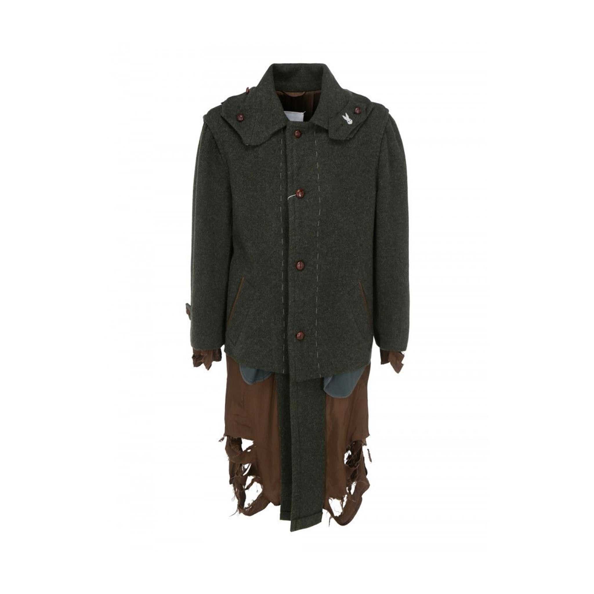 Maison Margiela, Maison Margiela distressed wool coat