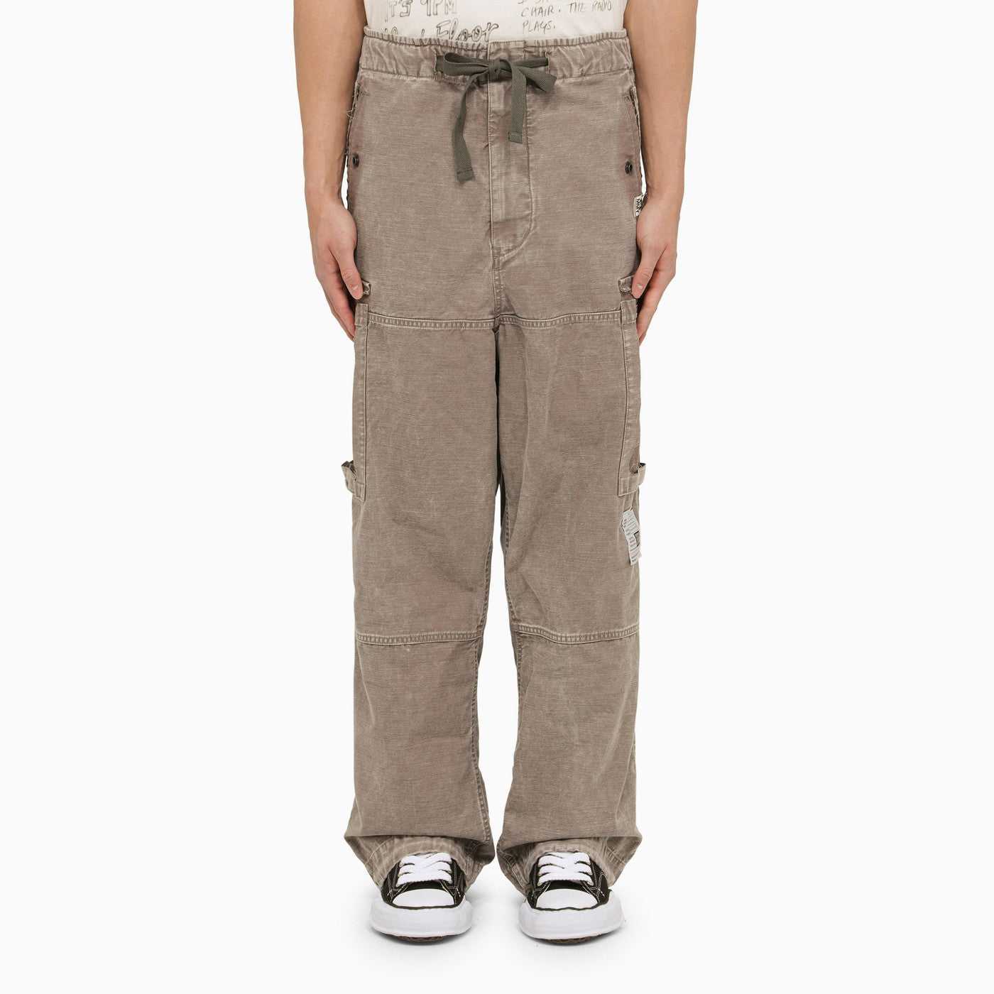 Maison Mihara Yasuhiro, Maison Mihara Yasuhiro grey washed effect cotton trousers