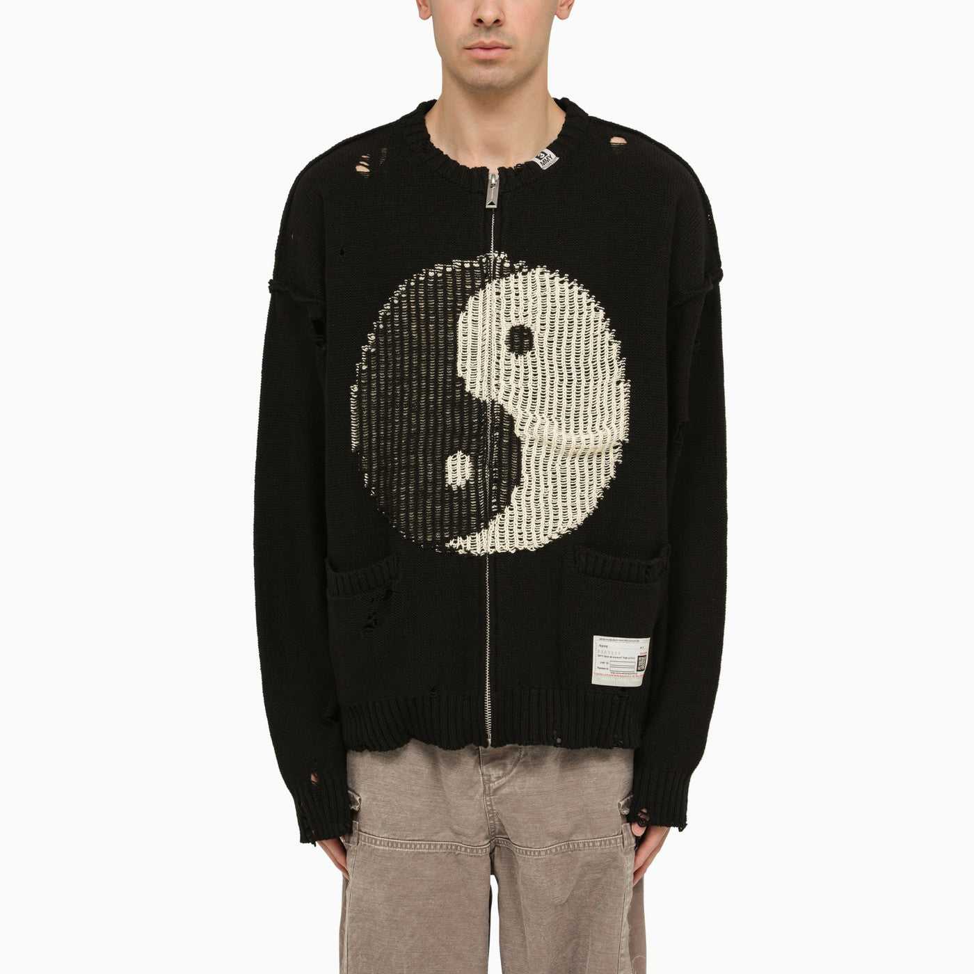 Maison Mihara Yasuhiro, Maison Mihara Yasuhiro black marshmallow with yin and yang inlay