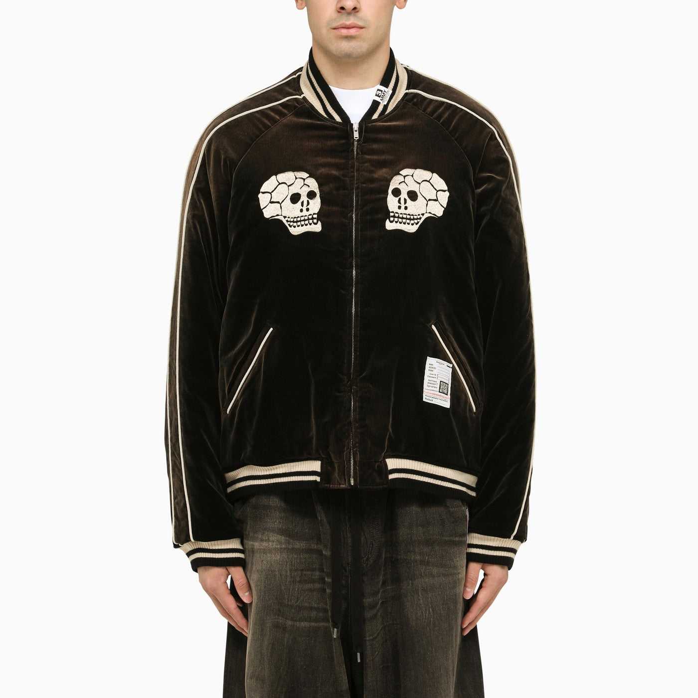 Maison Mihara Yasuhiro, Maison Mihara Yasuhiro black cotton bomber jacket with embroidery