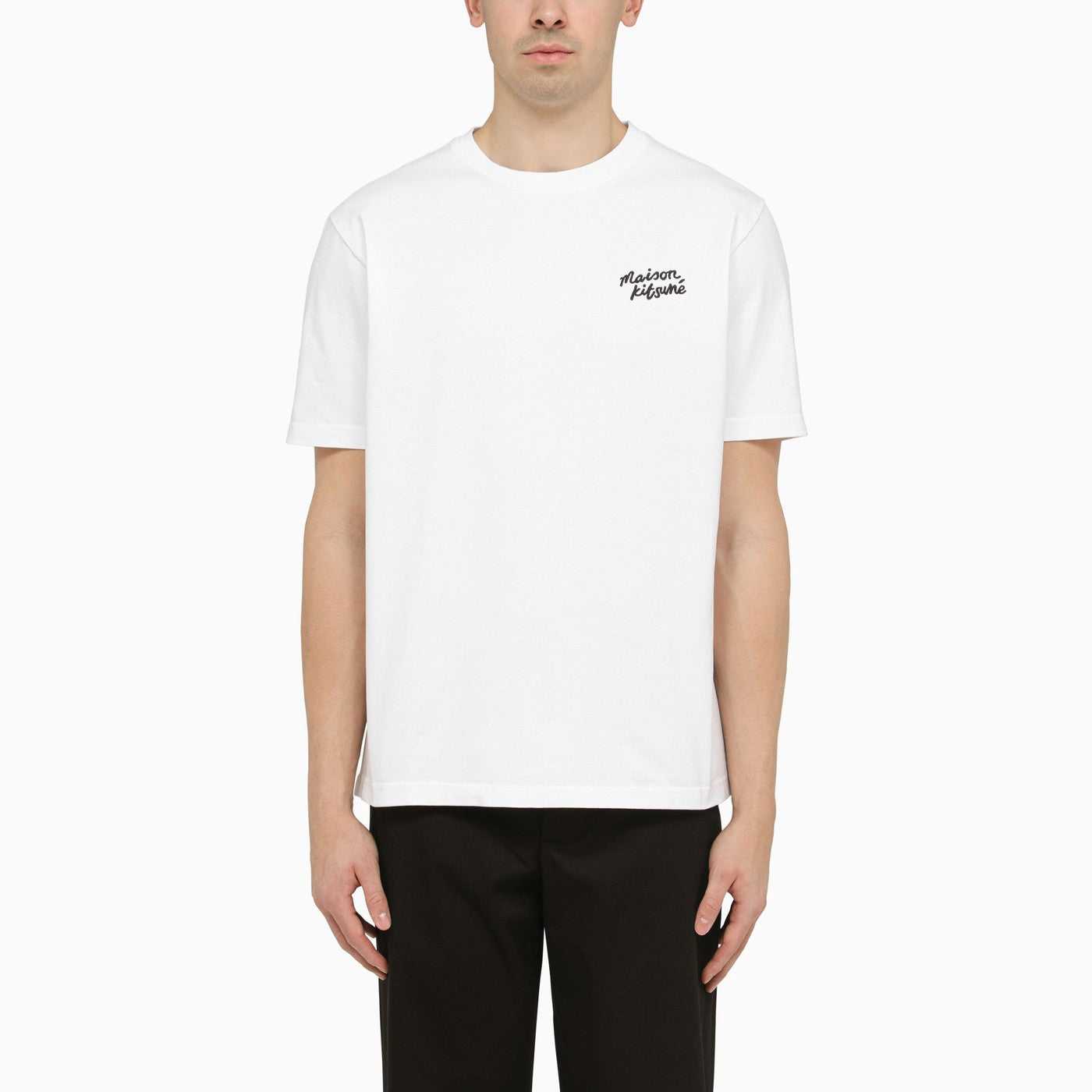 Maison Kitsune, Maison kitsuné white cotton T-shirt with logo