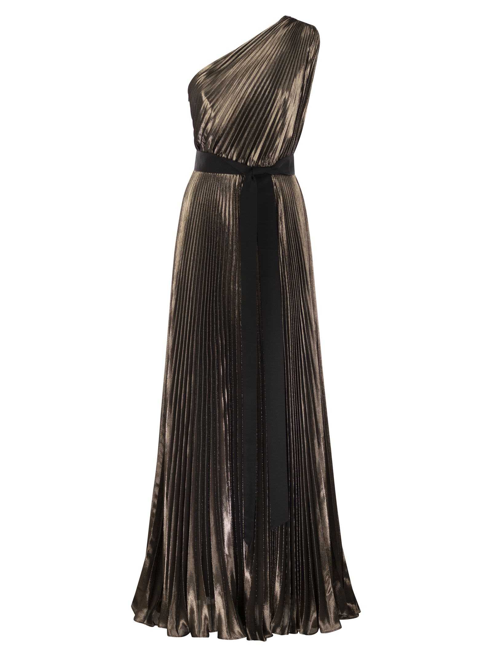 Max Mara, Max Mara Franz Silk Lamé One Shoulder Dress