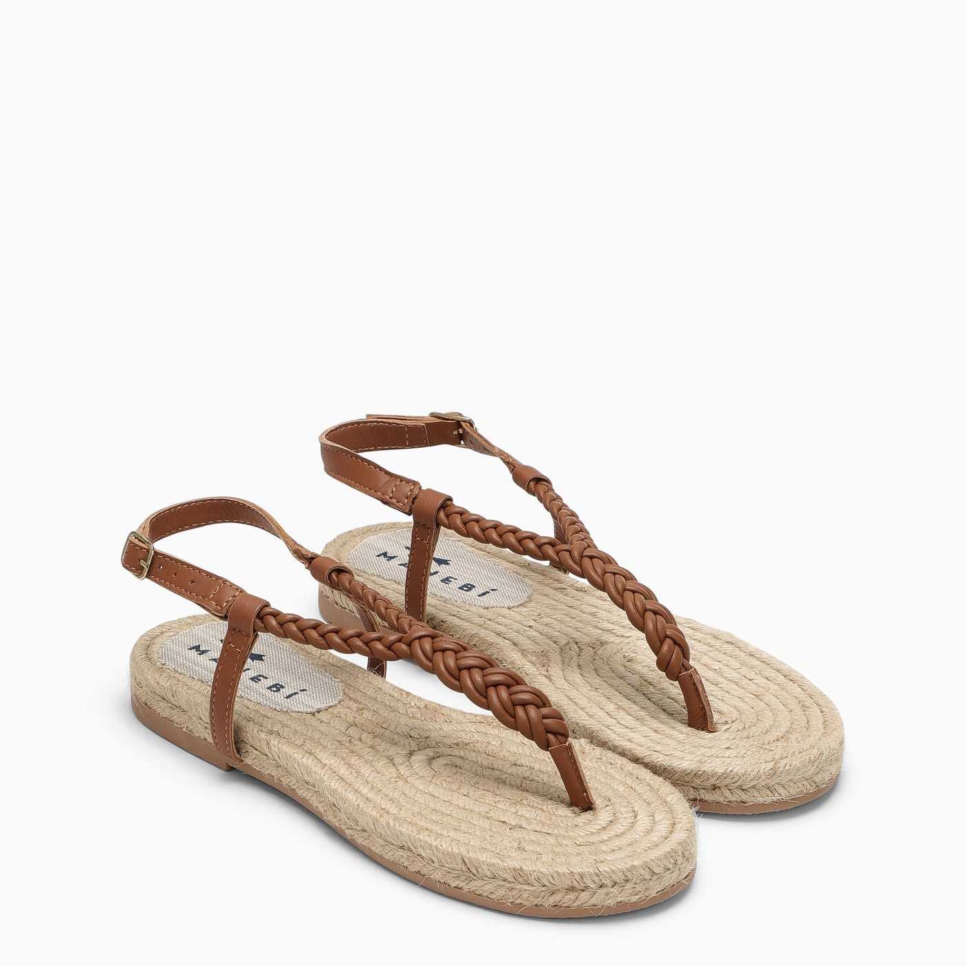 Manebi, manebí brown braided leather canyon sandals